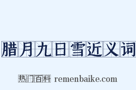 腊月九日雪近义词是什么意思的图片